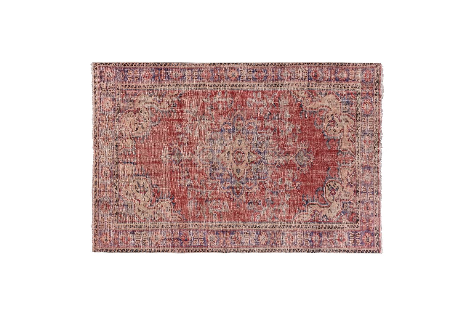 1960s Vintage Distressed Turkish Rug 5'12'' X 9'1'' photo for sale