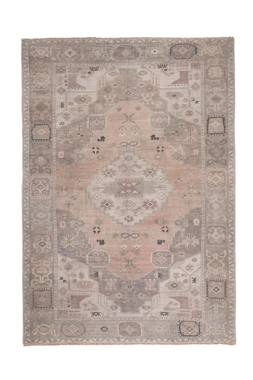 Vintage Wool Turkish Oushak Rug
