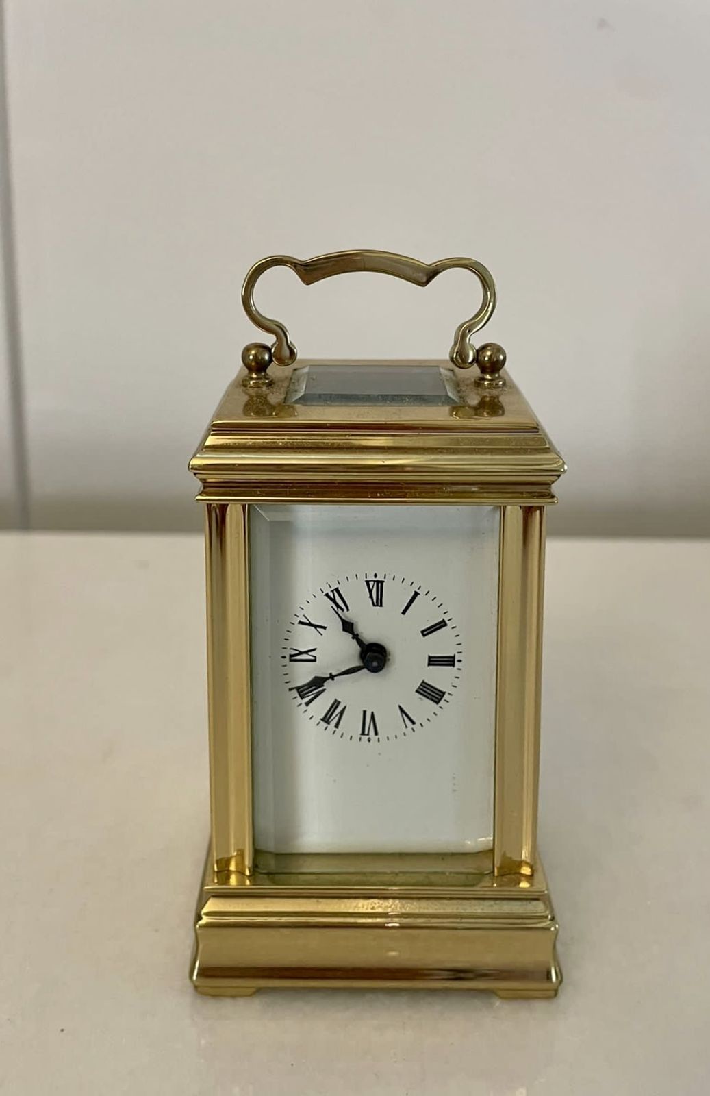 Antique French Quality Brass Miniature Carriage Clock photo for sale