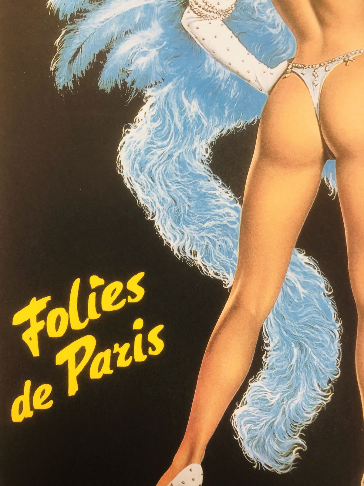 Alain Aslan, 80s   Folies Bergere   Advertising Vintage Affiche Linen Backed photo buy
