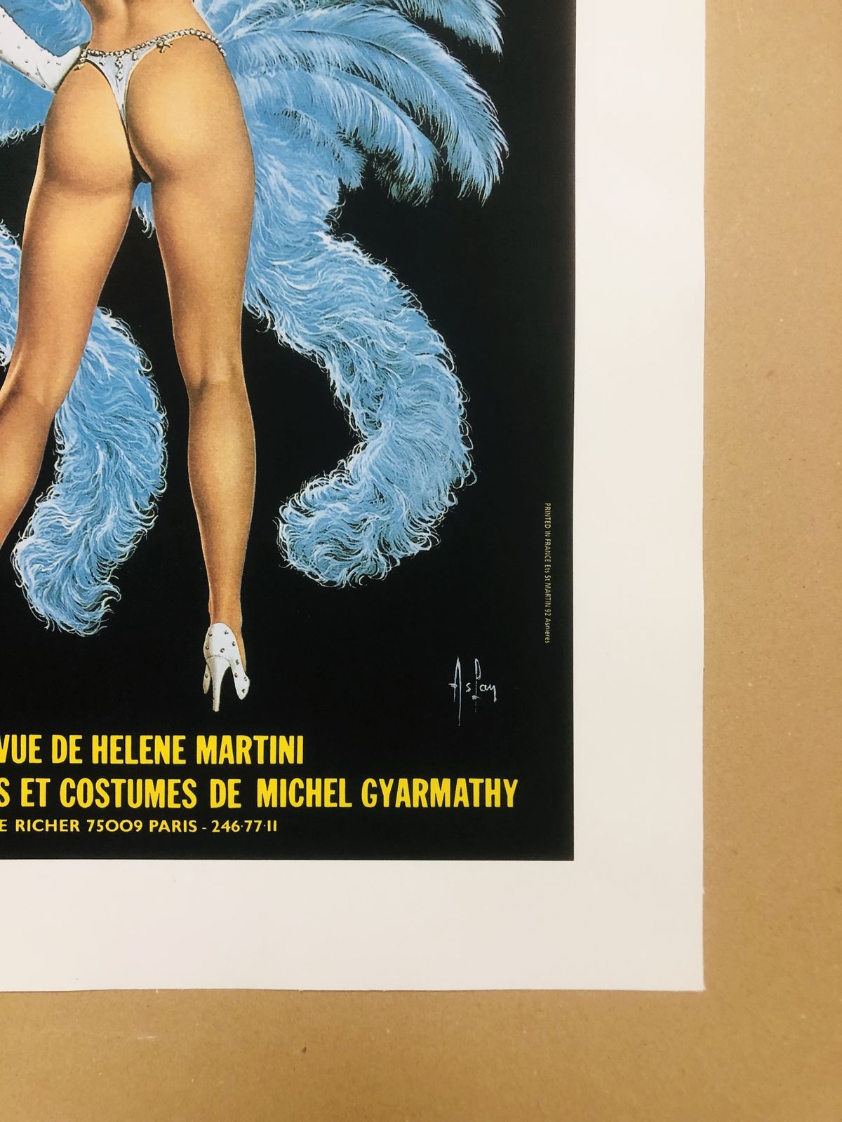 photo buy Alain Aslan, 80s   Folies Bergere   Advertising Vintage Affiche Linen Backed
