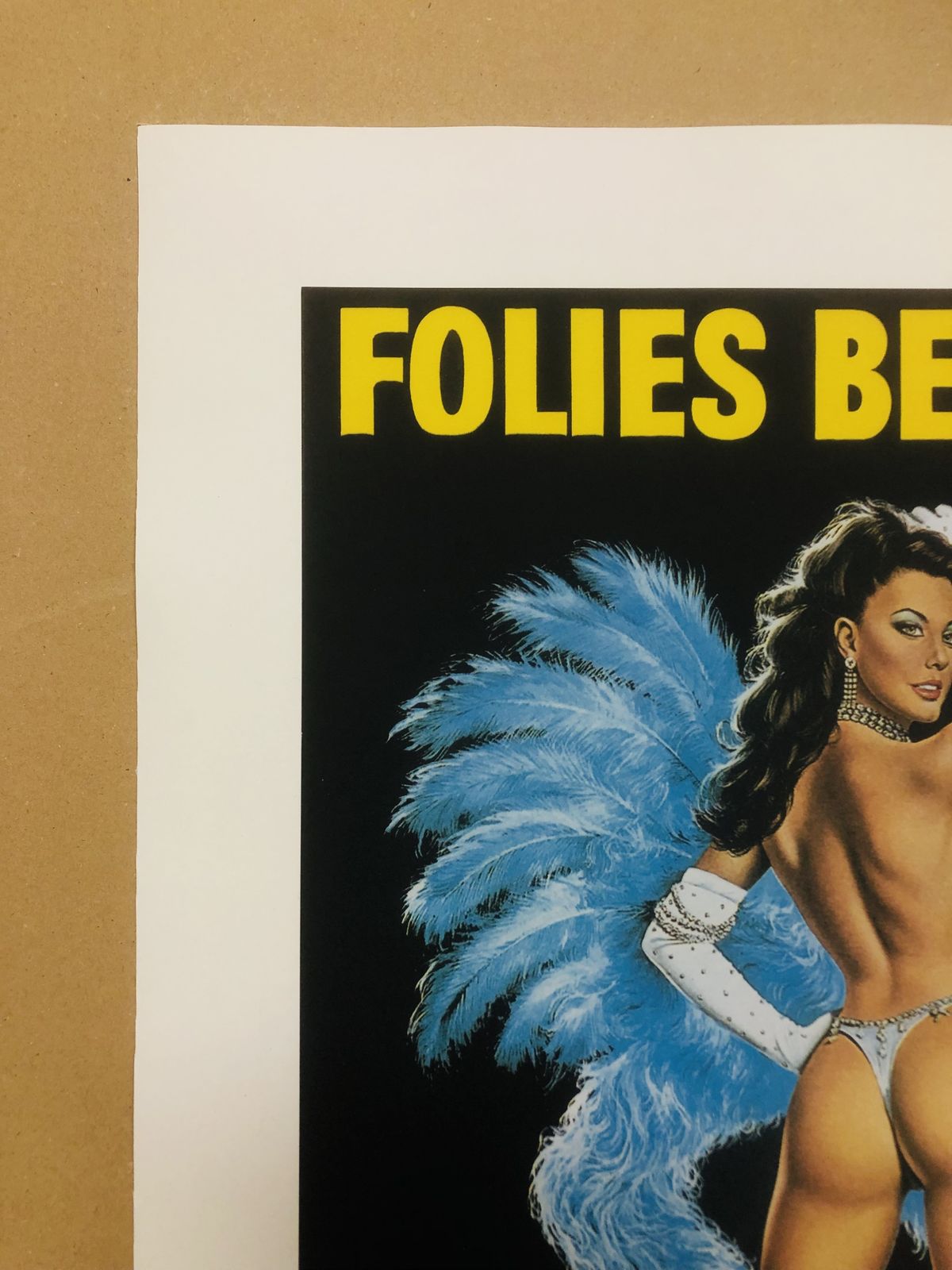 Alain Aslan, 80s   Folies Bergere   Advertising Vintage Affiche Linen Backed photo Art
