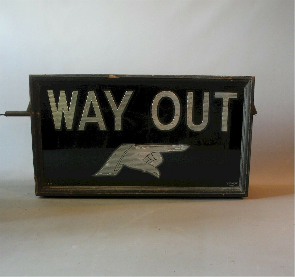 Early 20th Century Illuminated Way Out Sign By Franco W1 photo for sale