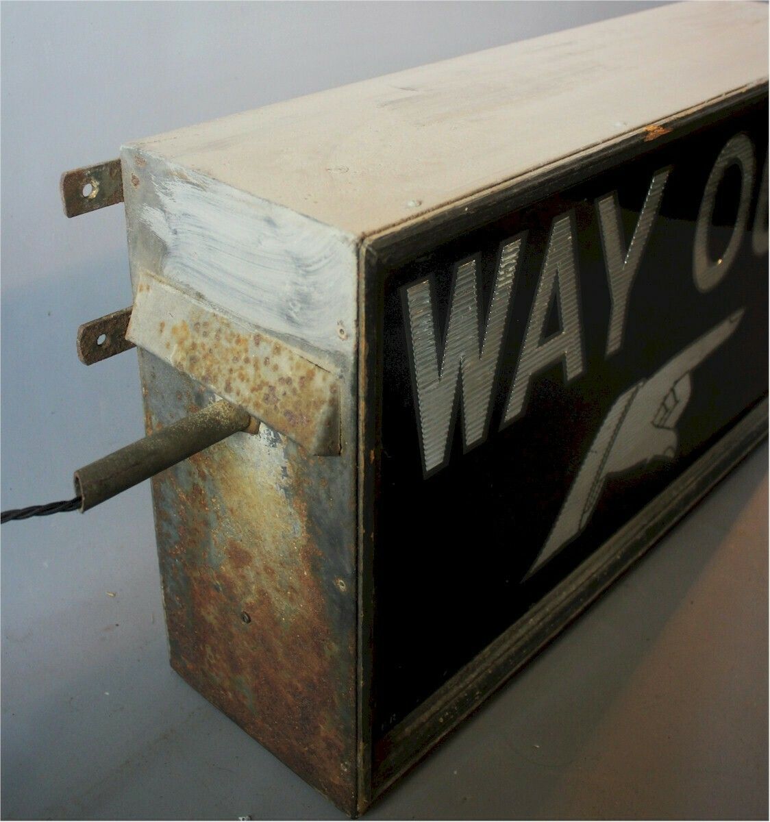 Early 20th Century Illuminated Way Out Sign By Franco W1 photo vinterior