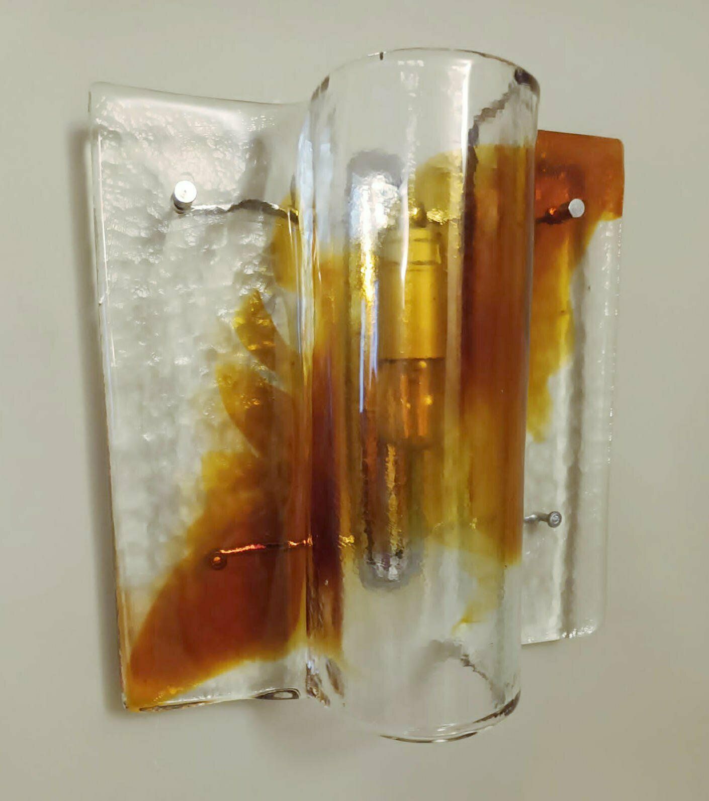 Pair Of Amber Sconces By Mazzega photo furniture