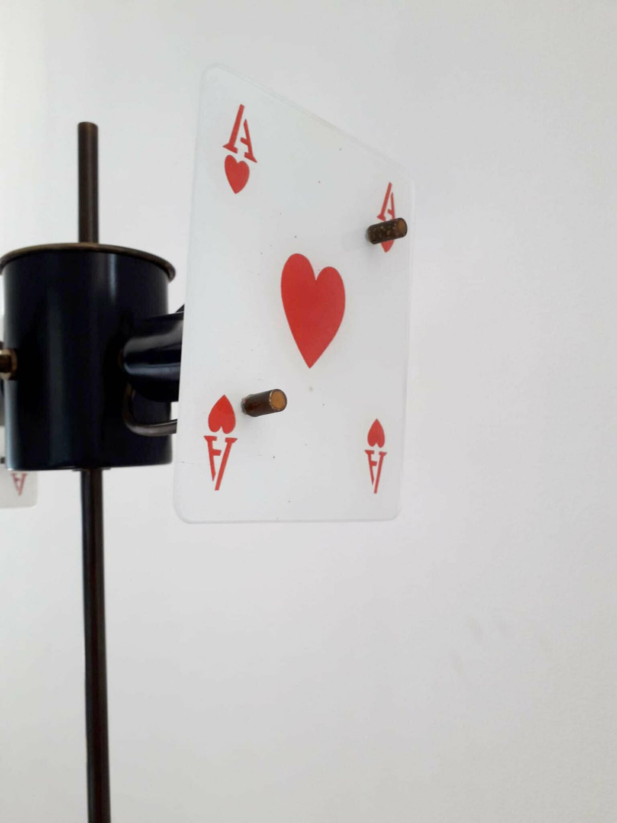 Rare Vintage Italian Midcentury Floor Lamp With 4 Poker Glass Diffusers Mounted On Black Metal Frame And Marble Base / Made In Italy, Circa 1960s   Me photo vintage