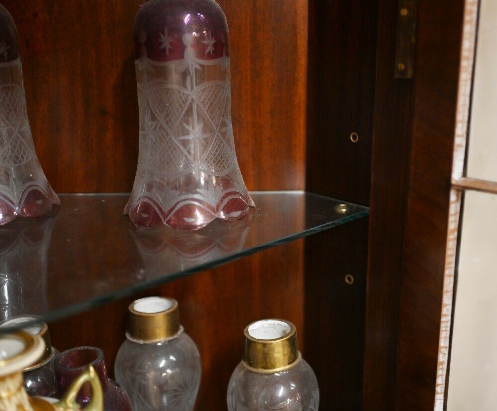 Victorian Corner Cabinet Mahogany Bookcase Glazed photo buy