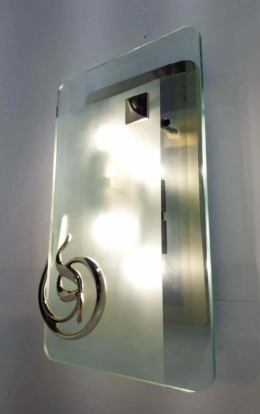 Art Deco Beveled Sconce By Fratelli Martini   3 Available photo vintage