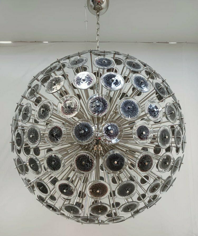 Black With Silver Disco Sputnik Chandelier photo furniture