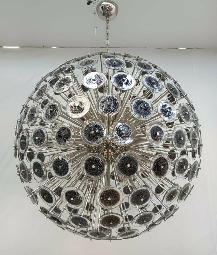 Black With Silver Disco Sputnik Chandelier photo for sale