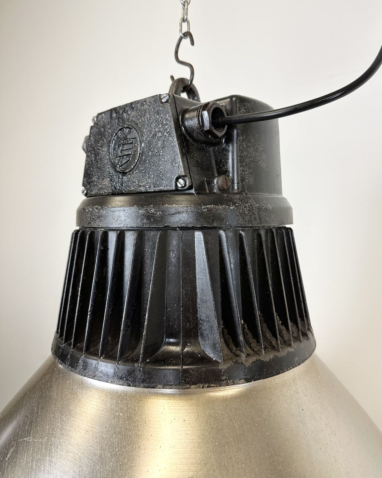 Large Industrial Aluminium Pendant Light From Elektrosvit, 1960s, 4x photo Lighting
