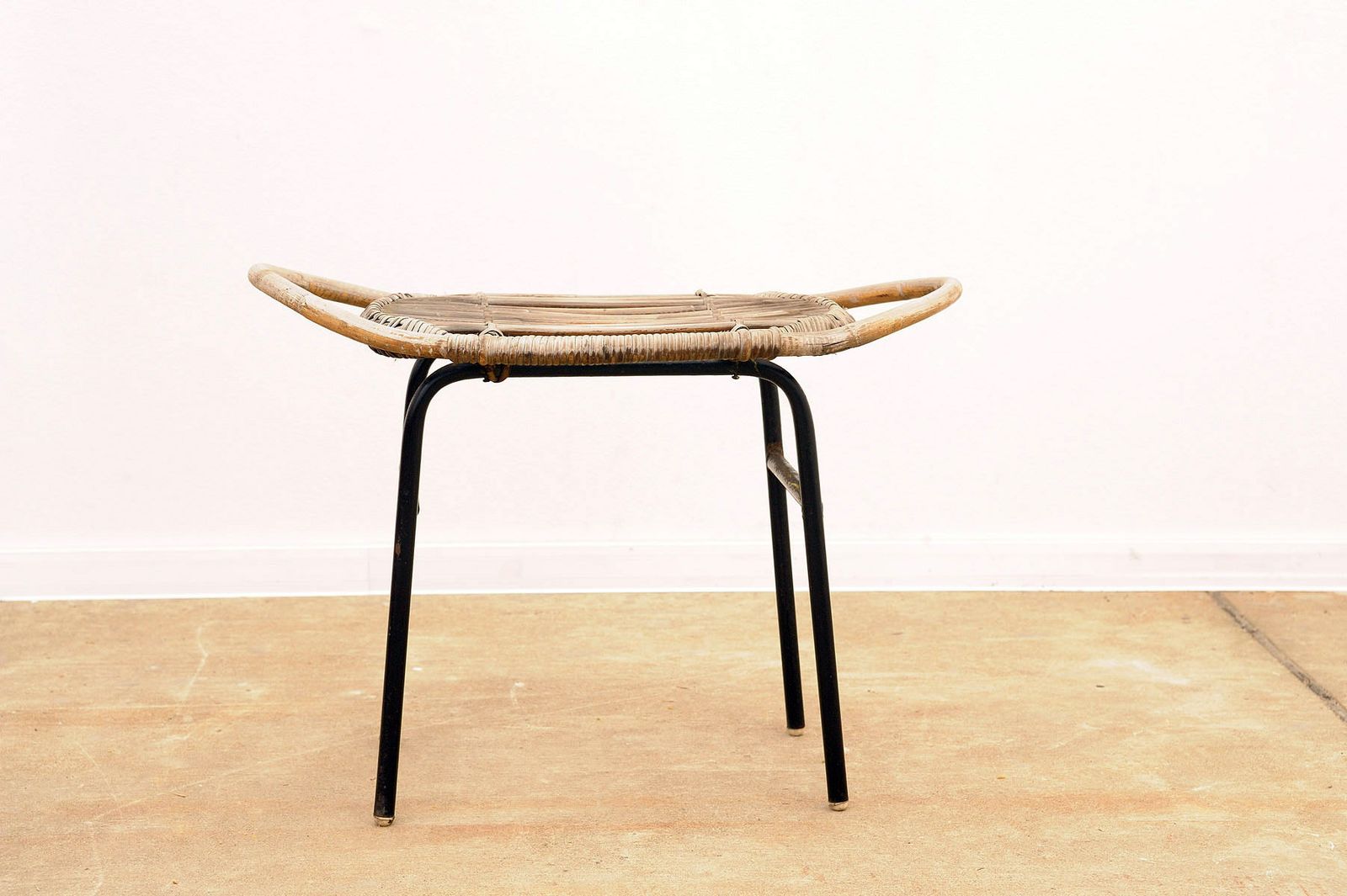 Mid Century Rattan Stool By Alan Fuchs, Uluv, 1960´S, Czechoslovakia photo buy
