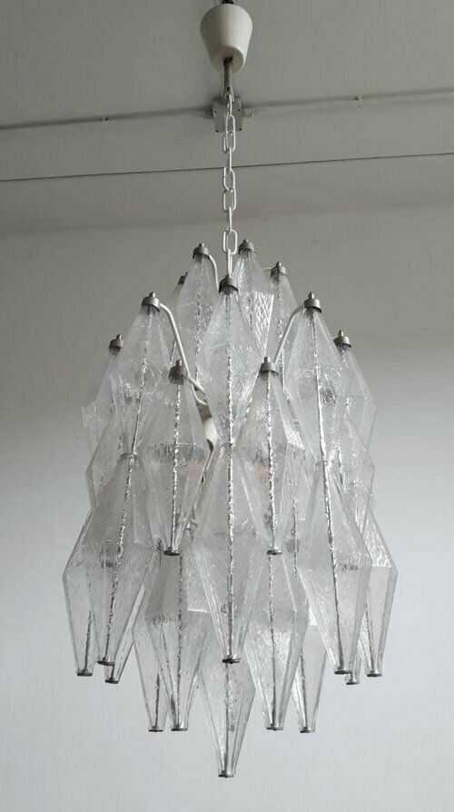 Vintage Italian Chandelier With Clear Poliedri photo 2958.215