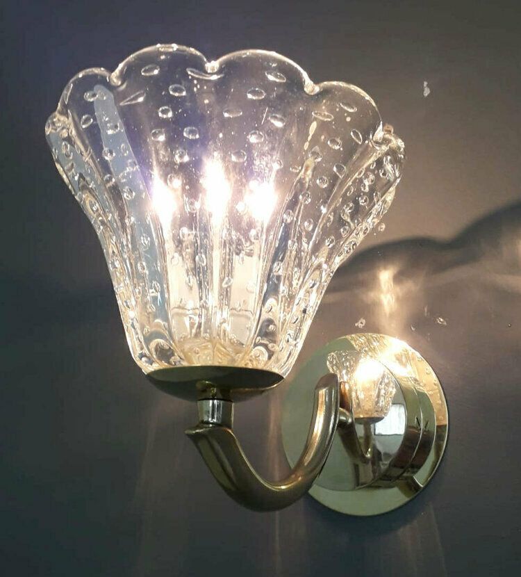 Pair Of Bollicine Cups Sconces By Barovier E Toso   2 Pairs Available photo for sale