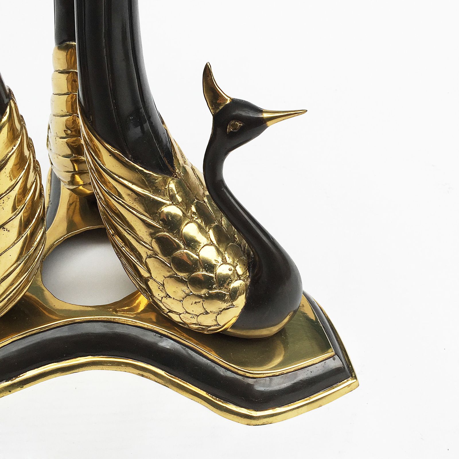 Brass Peacock Side Or Coffee Table Hollywood Regency Glam Willy Daro Glass 1970s photo 1650.0