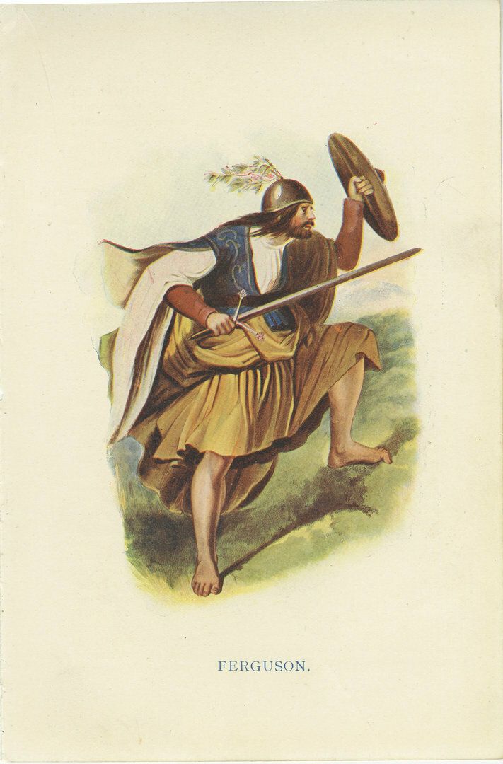 Set Of 4 Original Antique Prints Of Costumes Of The Clans Of Scotland photo Art