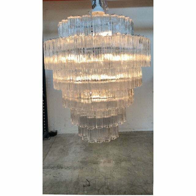 Murano Glass Sputnik Chandelier Transparent Like Mazzega Zuccheri Venini Barovier Style Custom , Lot Of 2 Or A Pair Of Chandeliers photo furniture