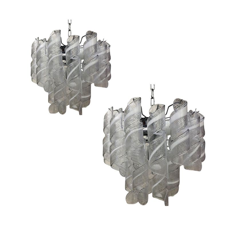 Murano Glass Sputnik Mazzega Style Chandelier , Lot Of 2 Or A Pair Of Chandeliers