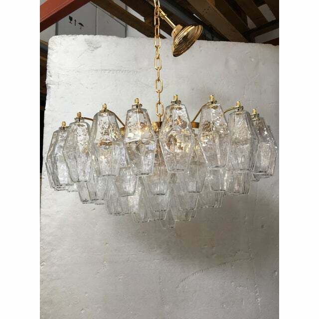 Italian Style Murano Glass Sputnik Chandelier Poliedro , Lot Of 2 Or A Pair Of Chandeliers photo for sale
