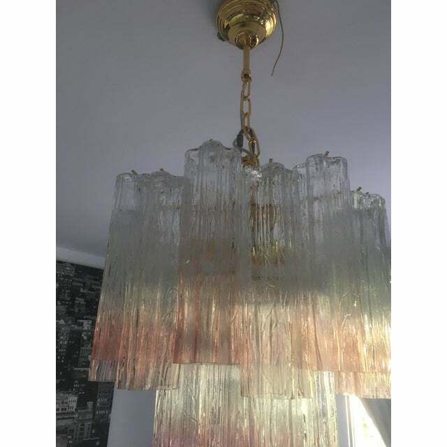 Murano Style Glass Tronchi Venini Style Chandelier , Lot Of 2 Or A Pair Of Chandeliers photo vinterior