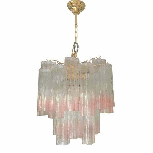 Murano Style Glass Tronchi Venini Style Chandelier , Lot Of 2 Or A Pair Of Chandeliers photo buy