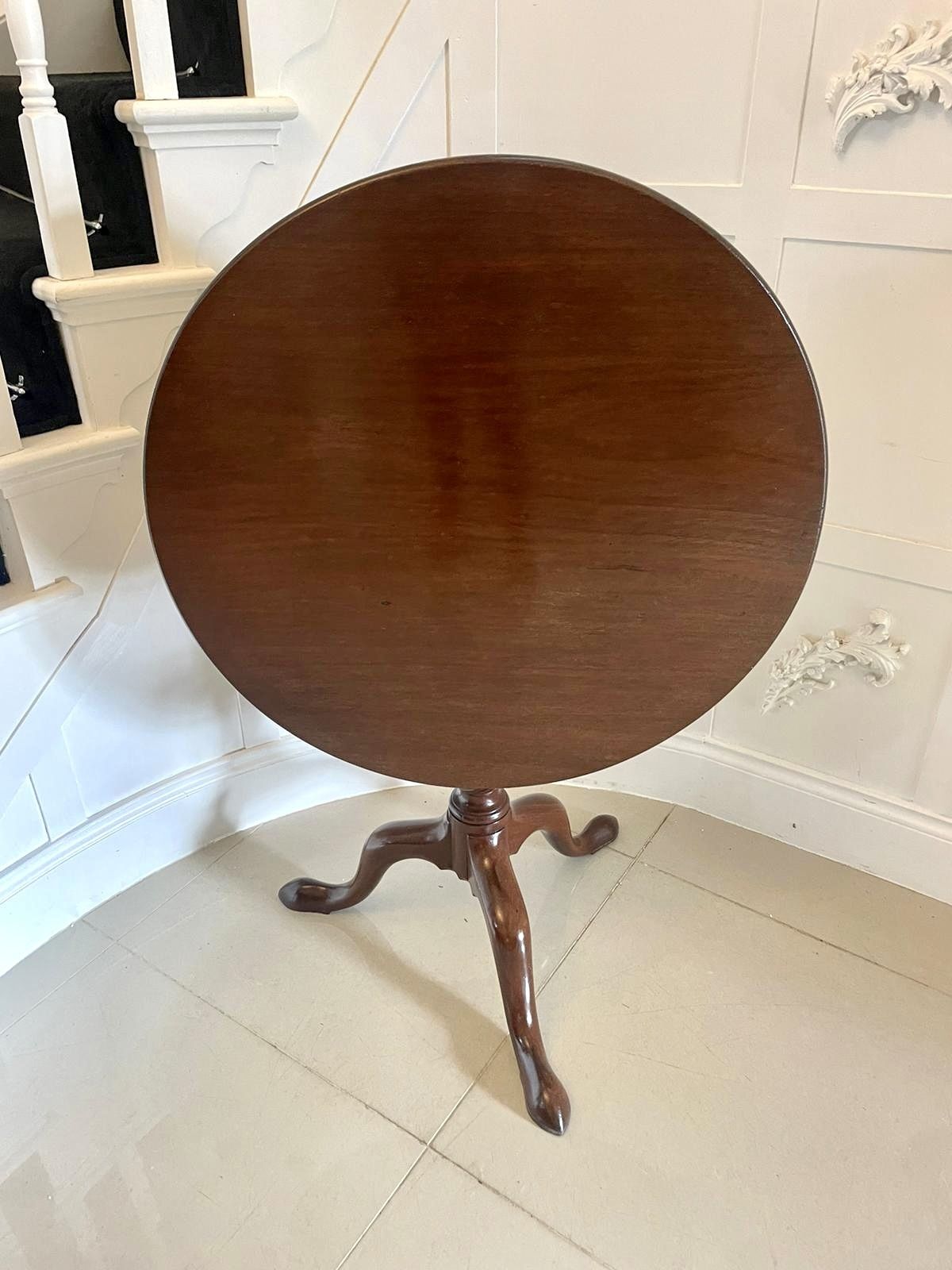 Antique George III Quality Mahogany Bird Cage Lamp Table