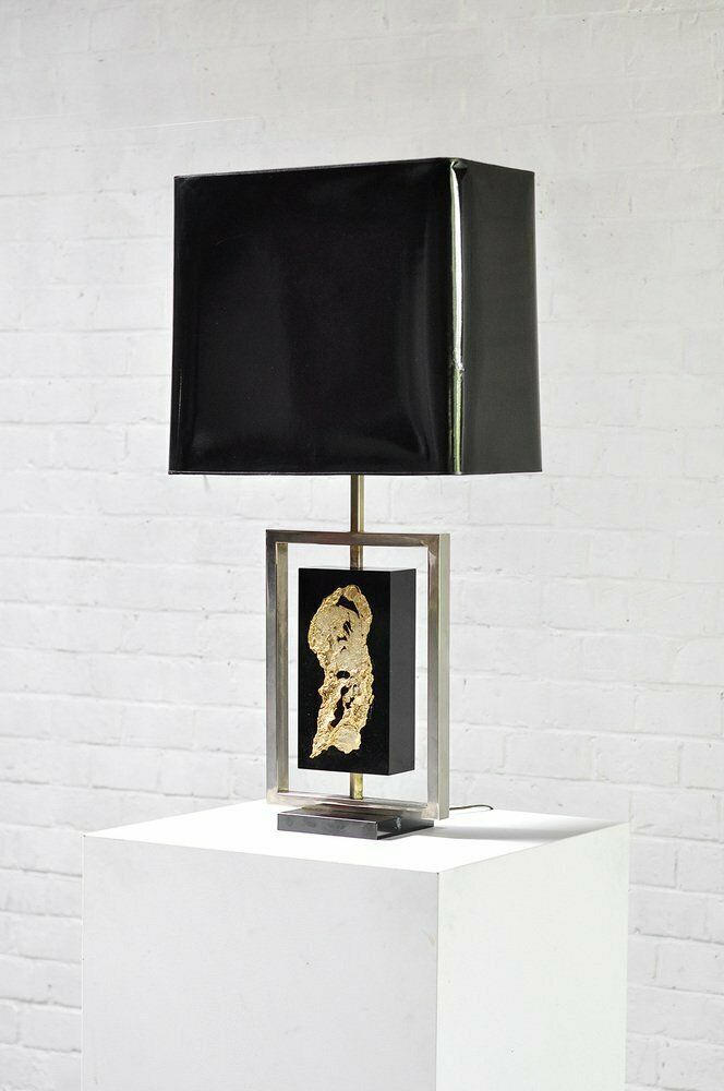 Modernist Gilt Table Lamp By Philippe Cheverny, France, 1970s