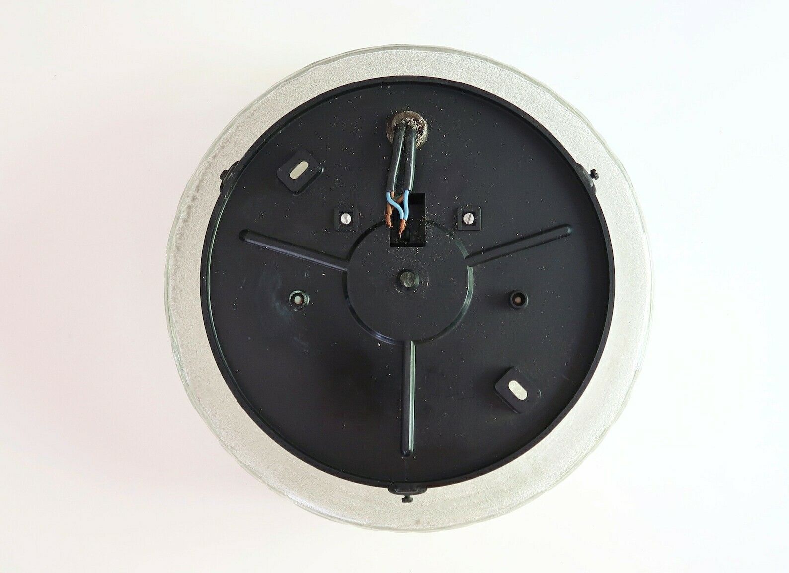Plafonnier ou applique murale ronde minimaliste, années 1970, noir et blanc, salle de bains, entrée, cuisine photo 166.0