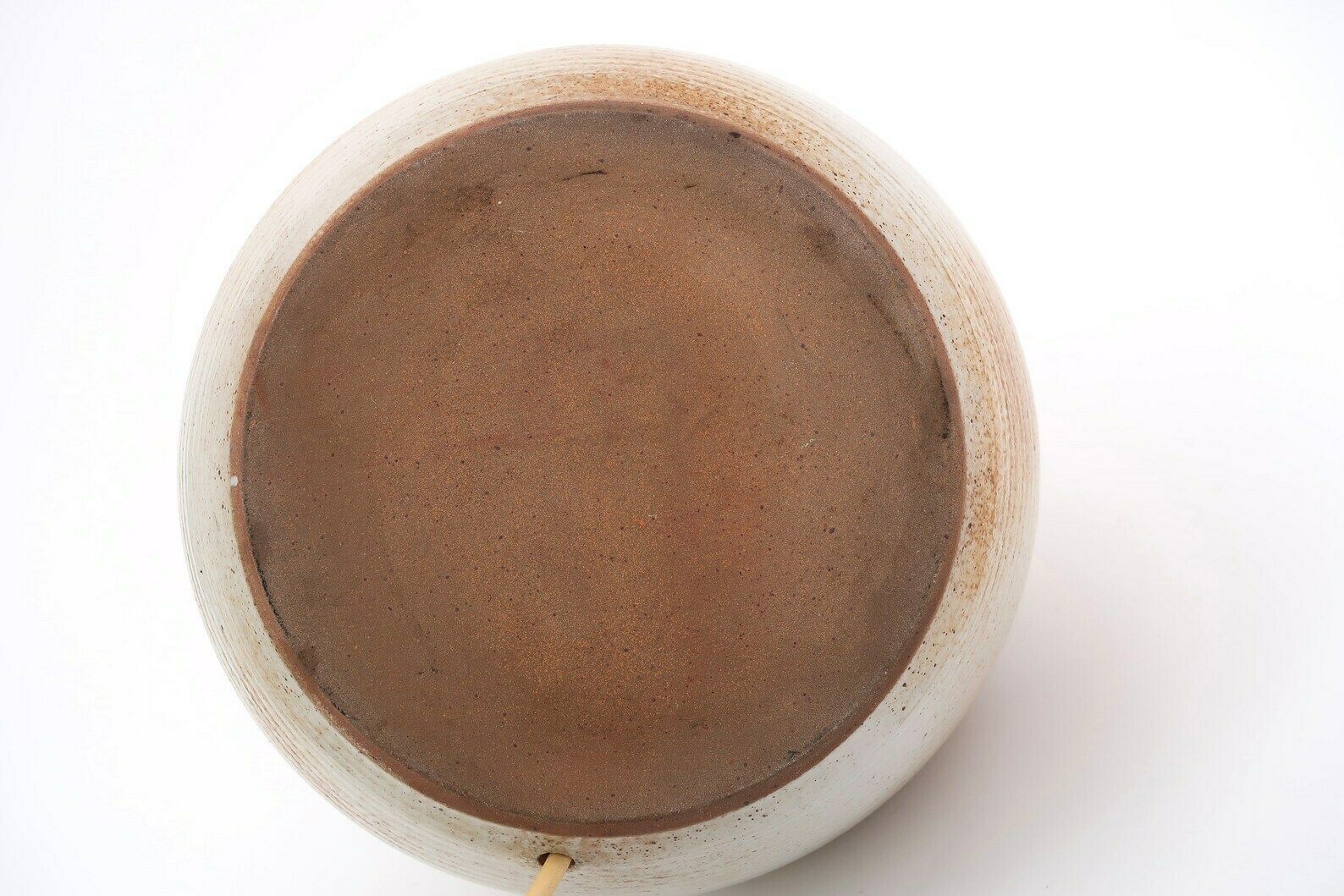 Lampe de table en céramique Grès du Marais, marron et beige, années 1960, moderniste, mid-century modern, fabriquée en France photo vinterior