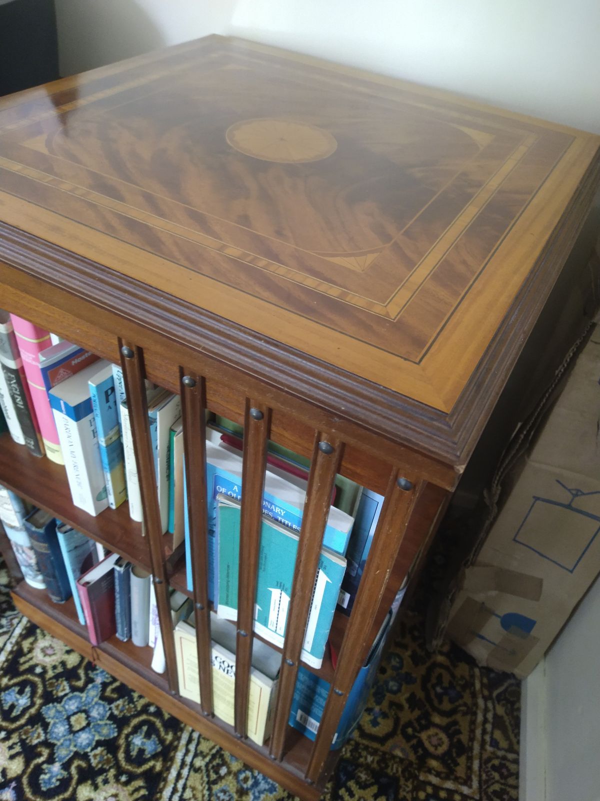 Edwardian Inlaid Mahogany Revolving Book Table photo for sale