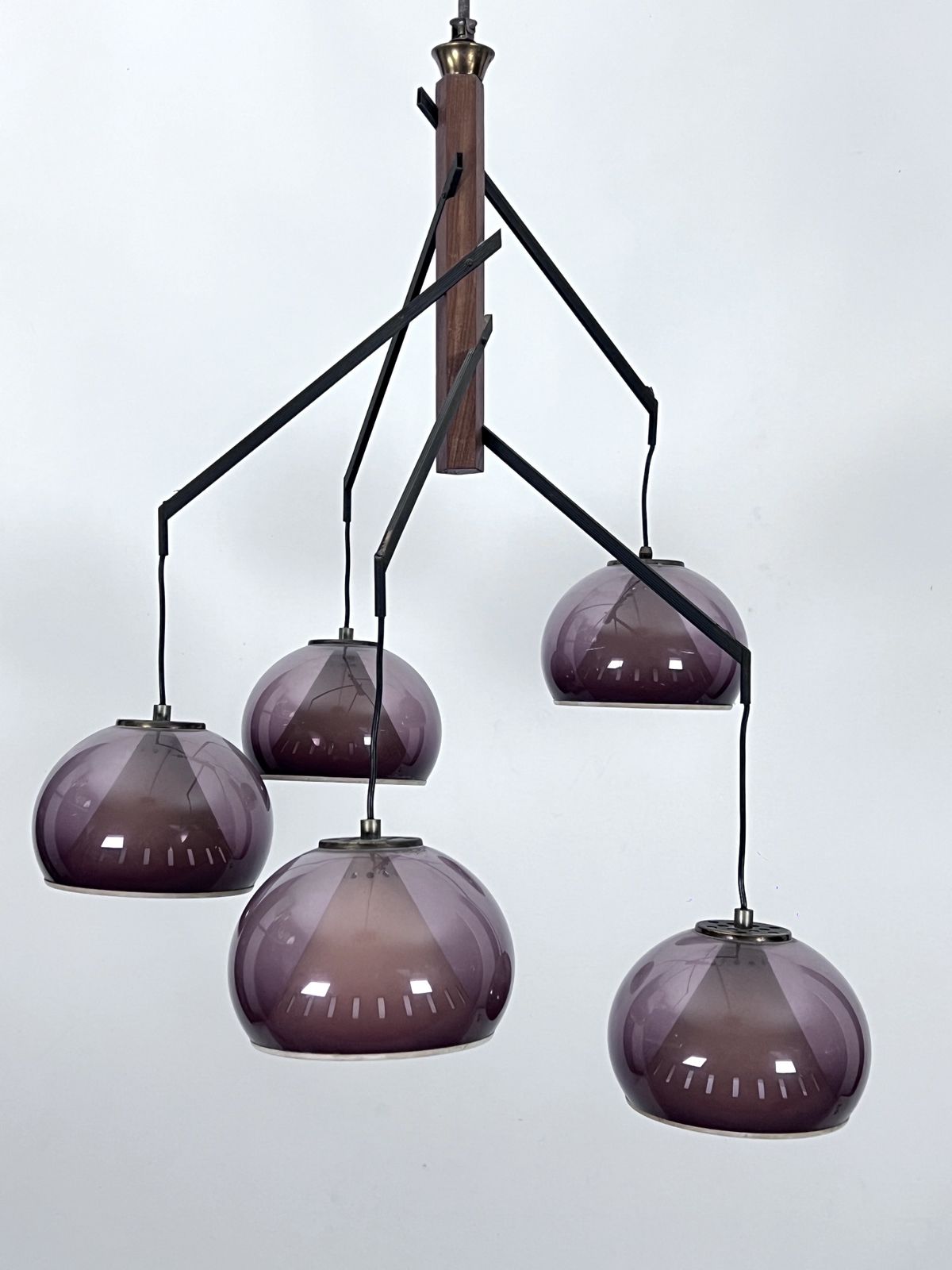 Rare Large Vintage Brass And Plexiglass Chandelier By Lampter Milano, Italy 1950s photo for sale