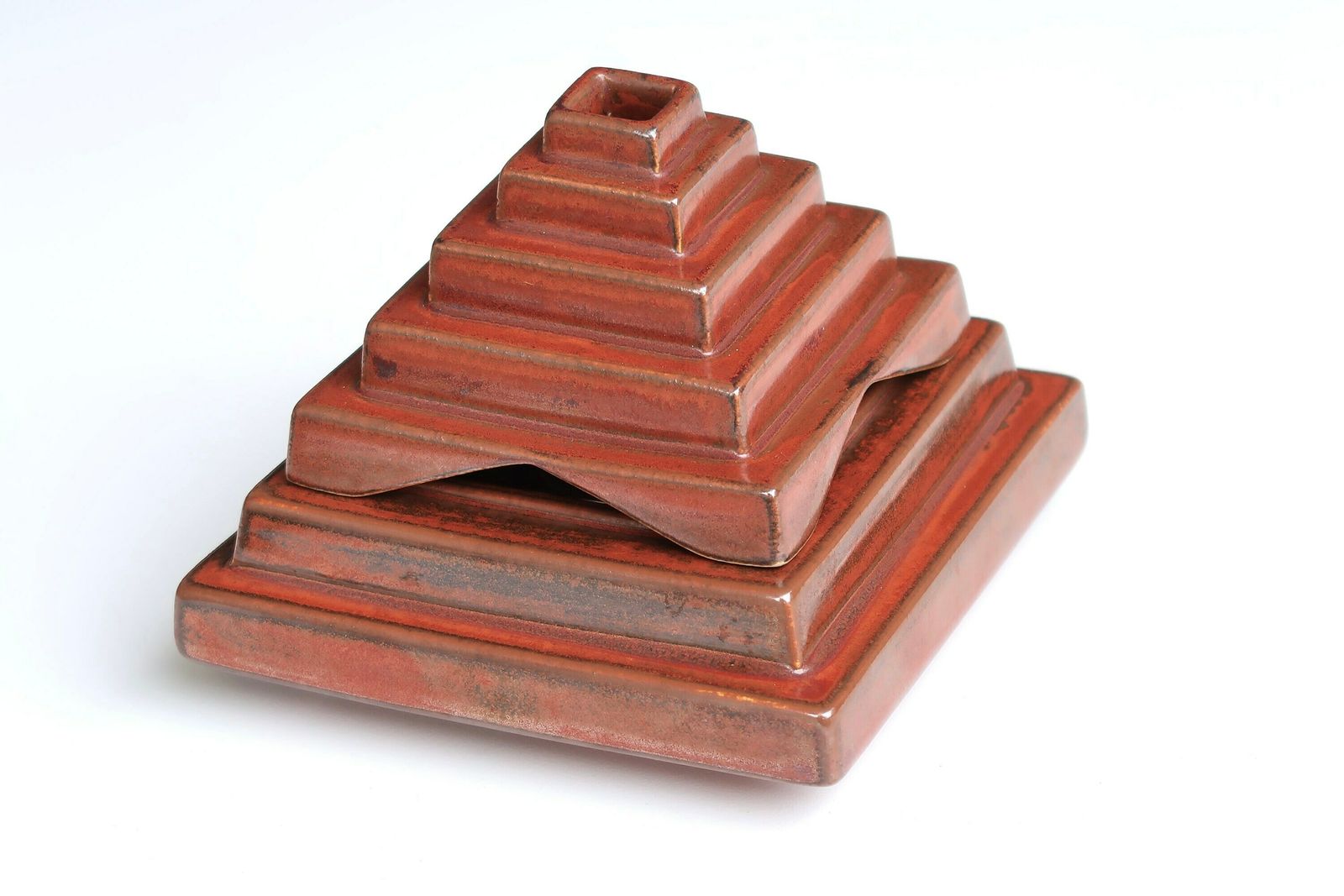 French Ceramic Shepherd Lamp By Pierre Casenove, Lampe Berger, 1980s / France, Maya Temple, Pyramid photo for sale