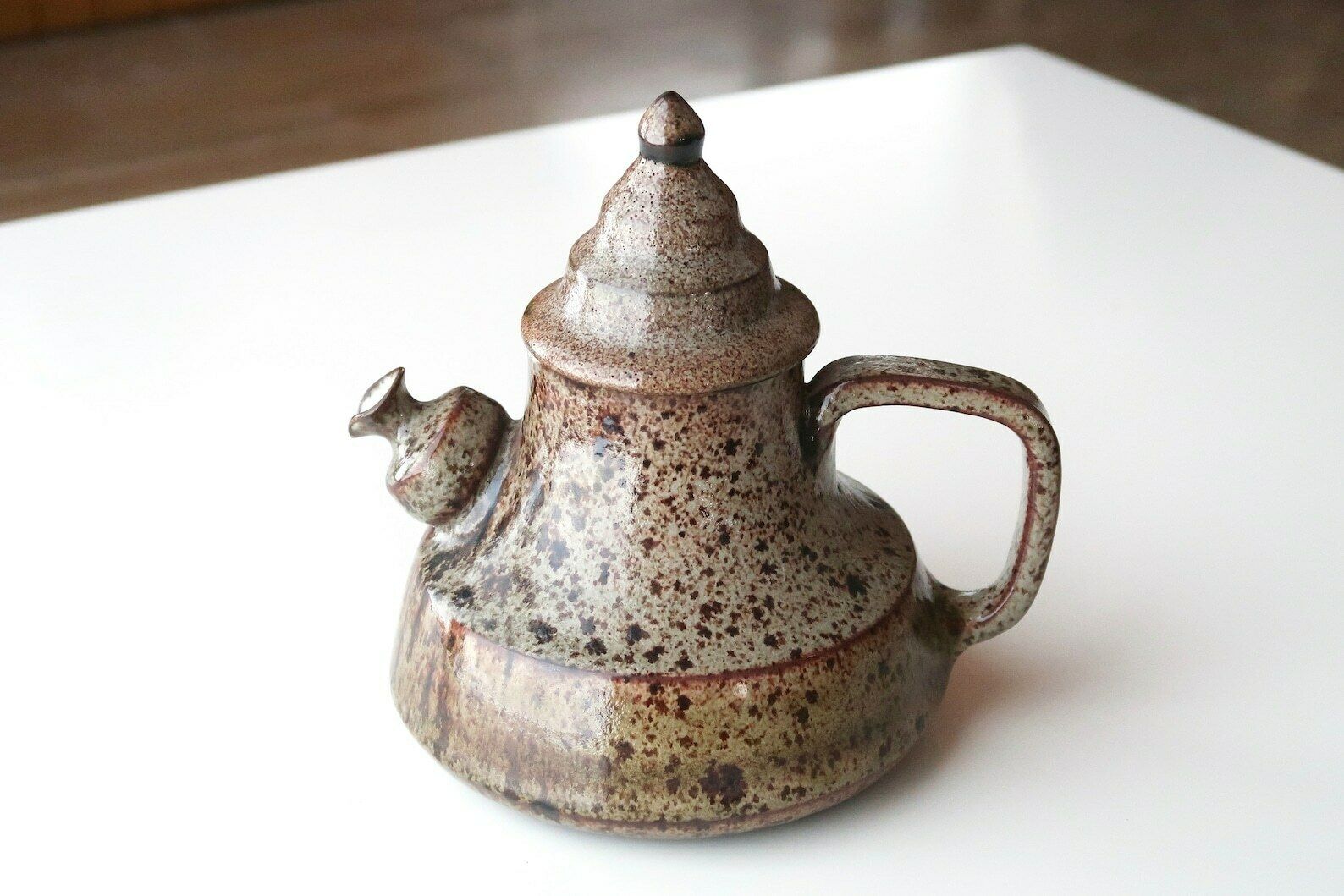 Franse Keramische Theepot Van Alain Bresson, Ca. Jaren 1960 / Wabi Sabi Rustiek Landelijk Boho Chic Folk Cottage Frankrijk
