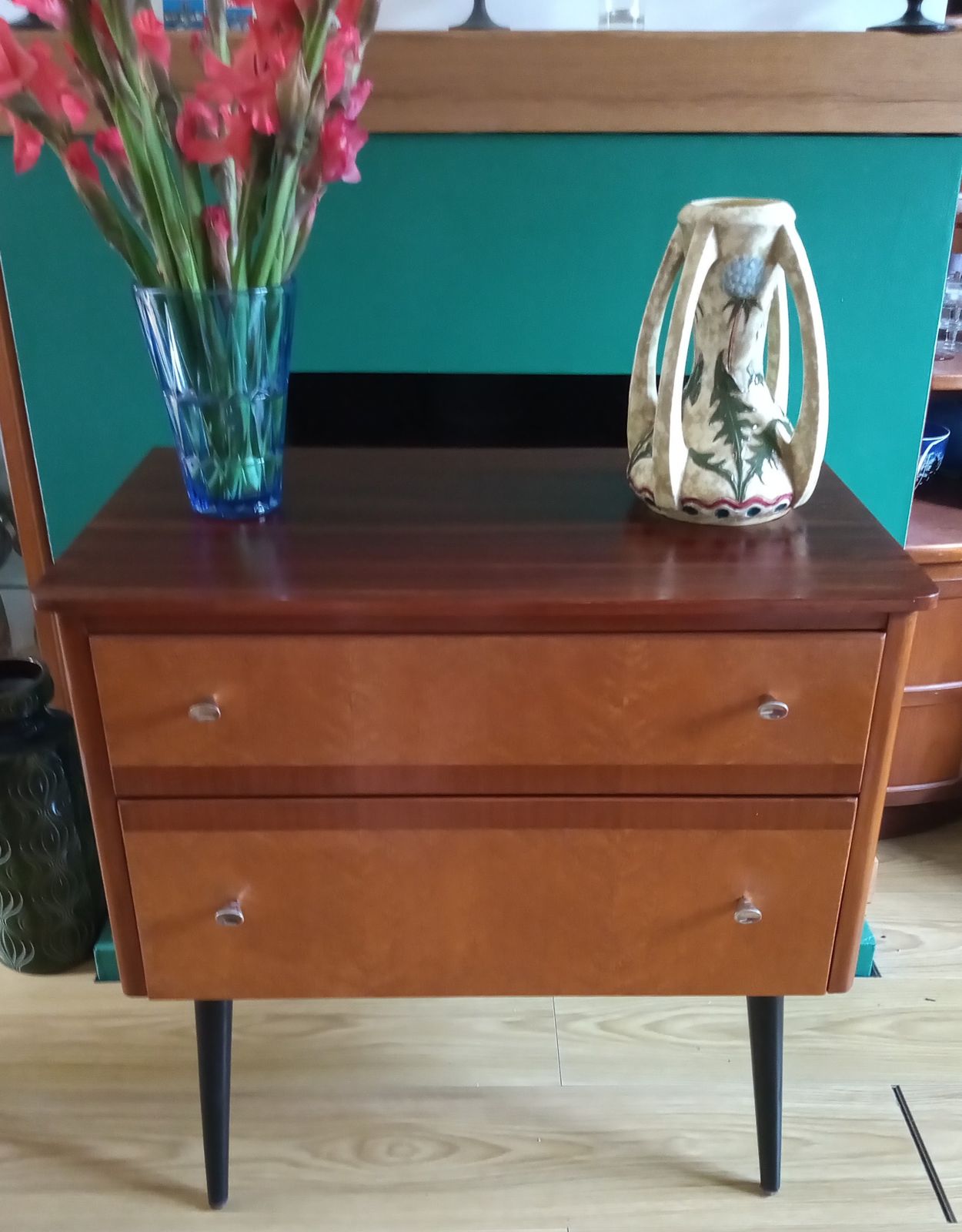 1960s Vintage Lebus Rosewood And Elm Dresser With Compass Feet photo for sale
