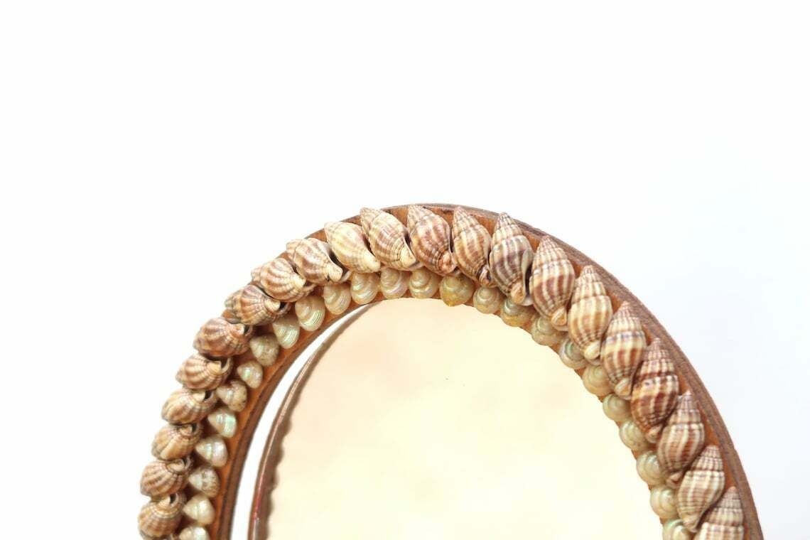 French Mirror, Frame With Seashells, 1960s / Beach Decor, Boho Chic, Bohemian, Folk, Bathroom Mirror, Sea Ocean Nature Kitsch Sailor photo furniture