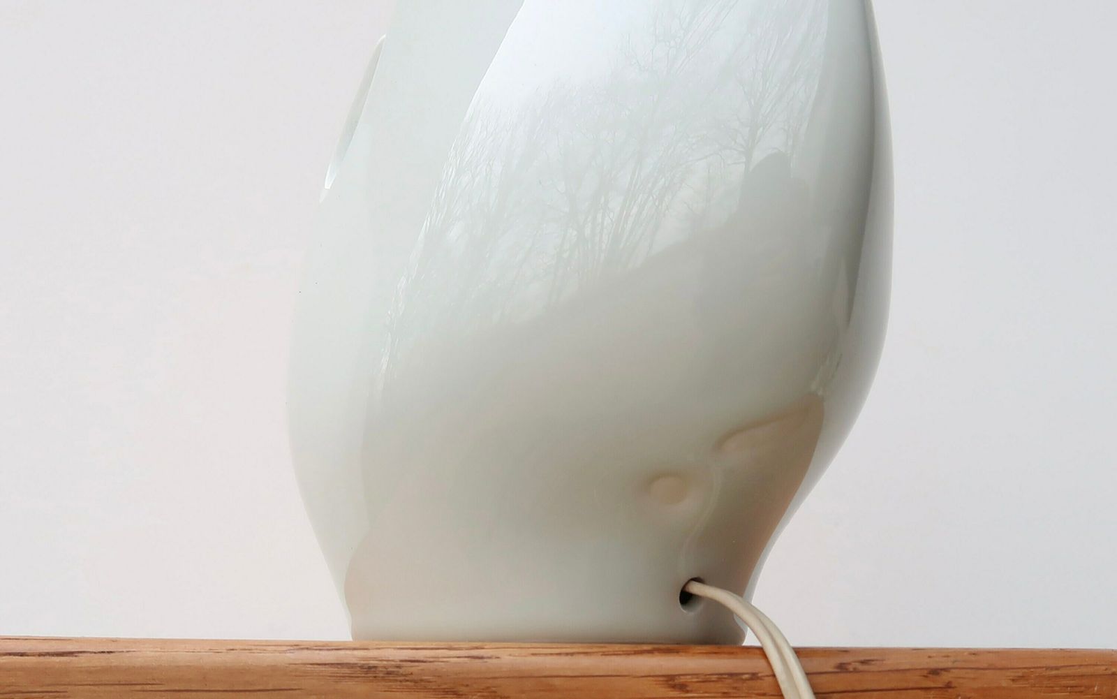 Franse witte porseleinen abstracte tafellamp van Virebent, jaren 1970 / Keramiek, Sculptuur, Abstract, Stijl Georges Jouve photo vintage