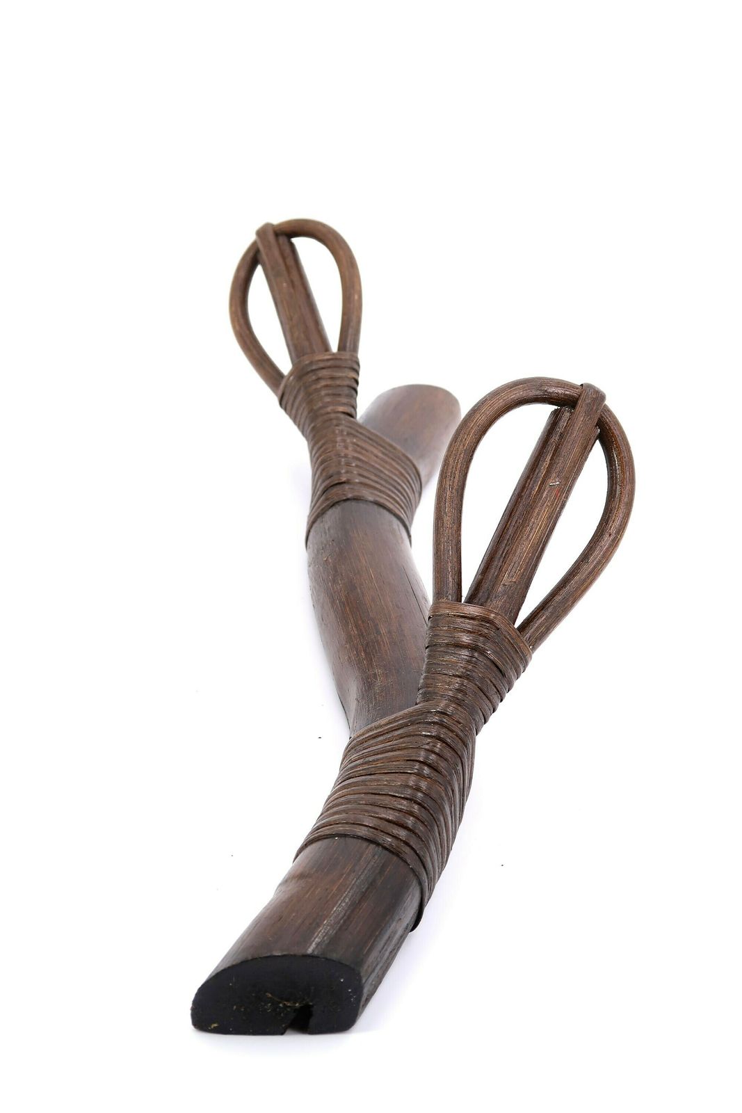 Paire de porte-manteaux français en bambou « Leaves », années 1970, vintage, Boho Chic, Bohemian Folk Tiki, rotin photo 149.0