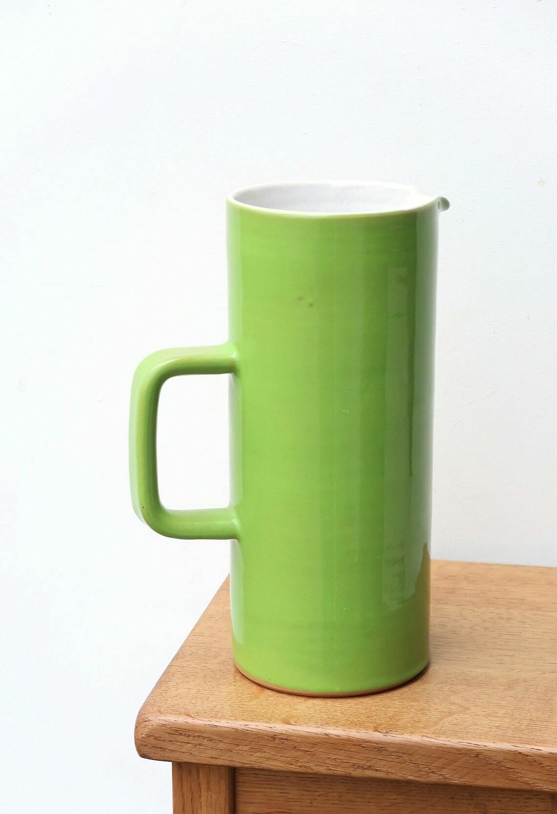 French Green Ceramic Pitcher By Paul Badié, Poterie De La Brague, 1970s / Georges Jouve Style, Plascassier, Grasse, Ruelland, Modern photo Home Decor