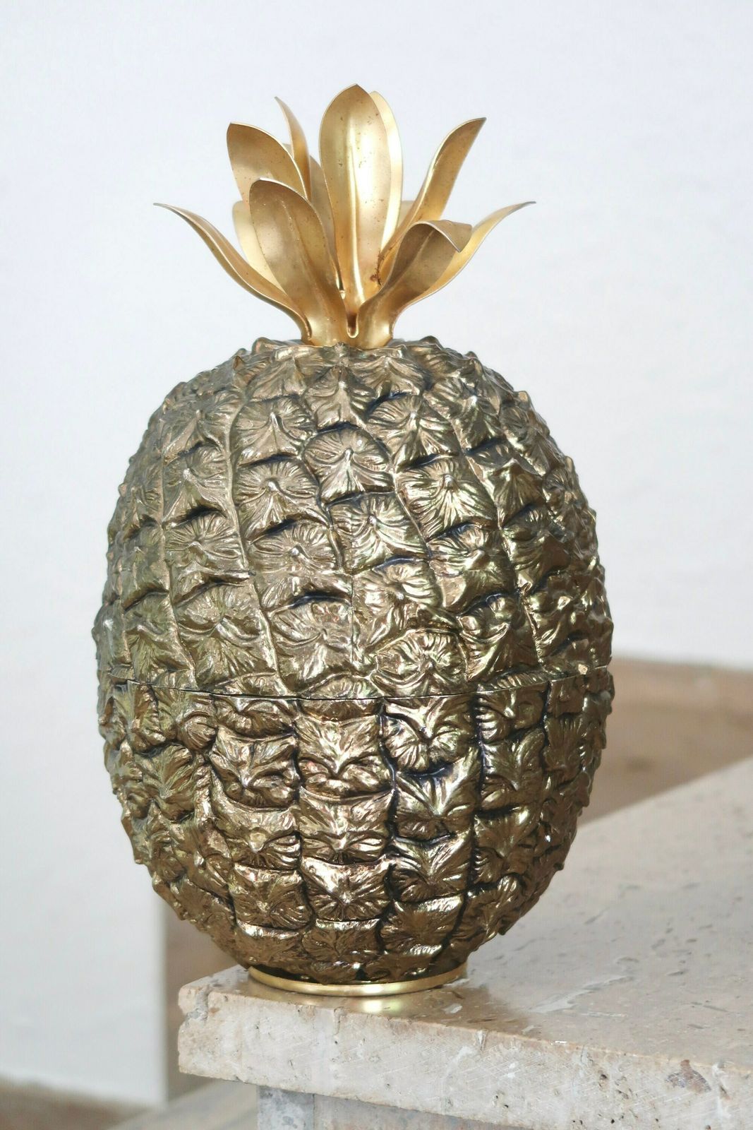 French Large Pineapple Ice Bucket By Michel Dartois, 1970s / Mauro Manetti Style, Vintage photo Home Decor
