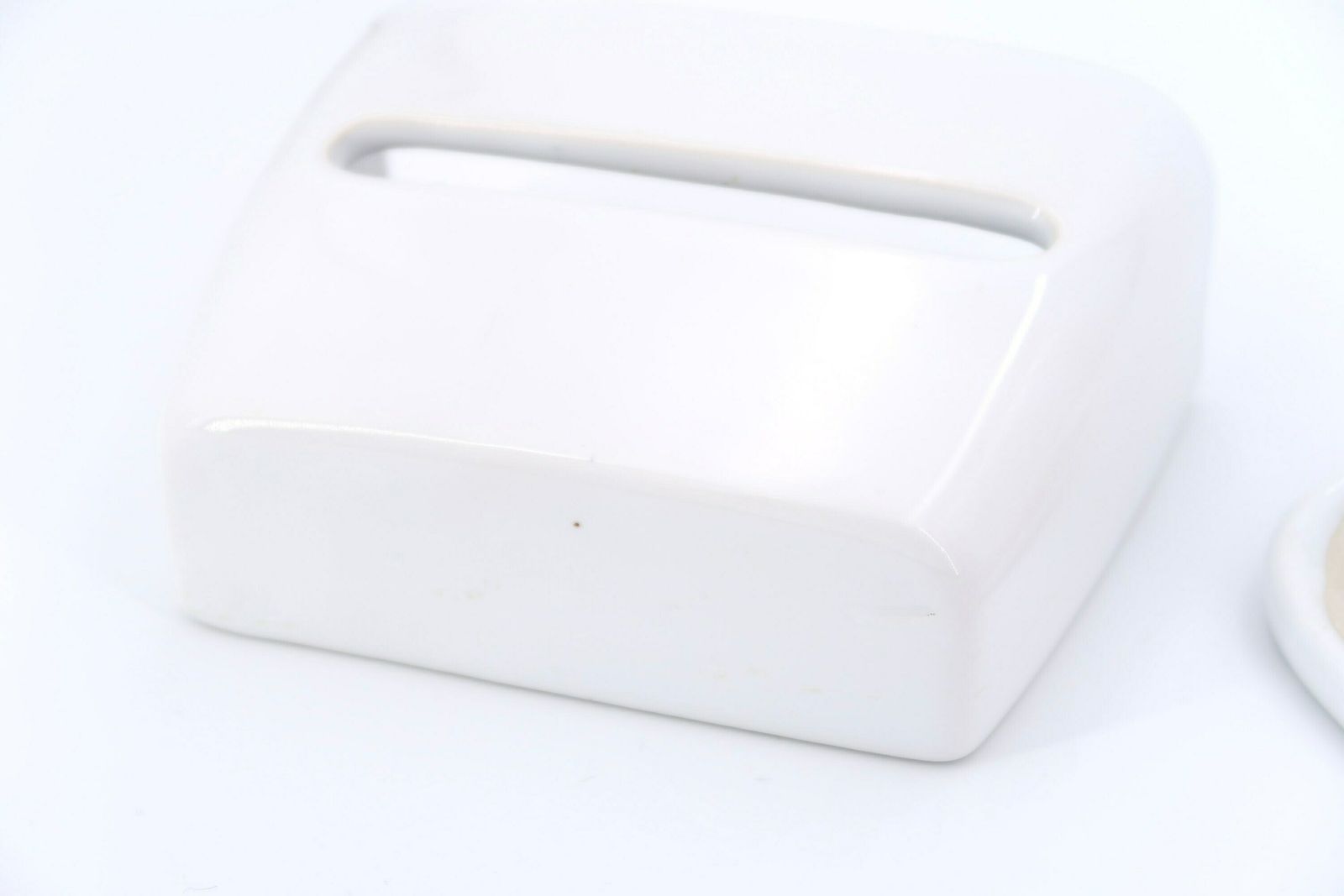 Franse Witte Porseleinen Toiletrolhouder, Ca. Jaren 1950 / Badkamer, Wit photo vinterior