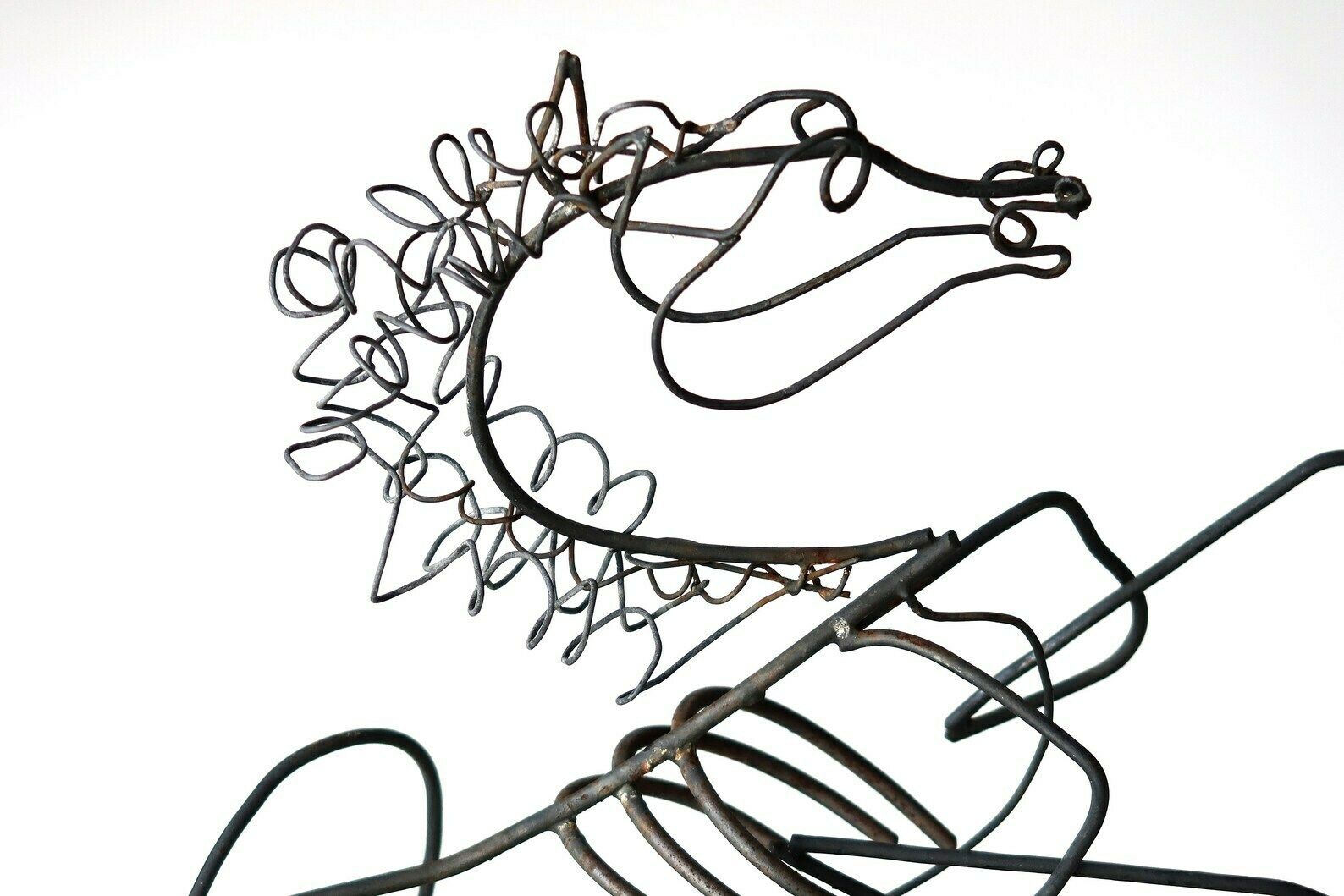 Prancing Horse Sculpture, Wire Metal, 1970s / Circus, Art, Picasso, Rust, Modern, Modernist photo Home Decor