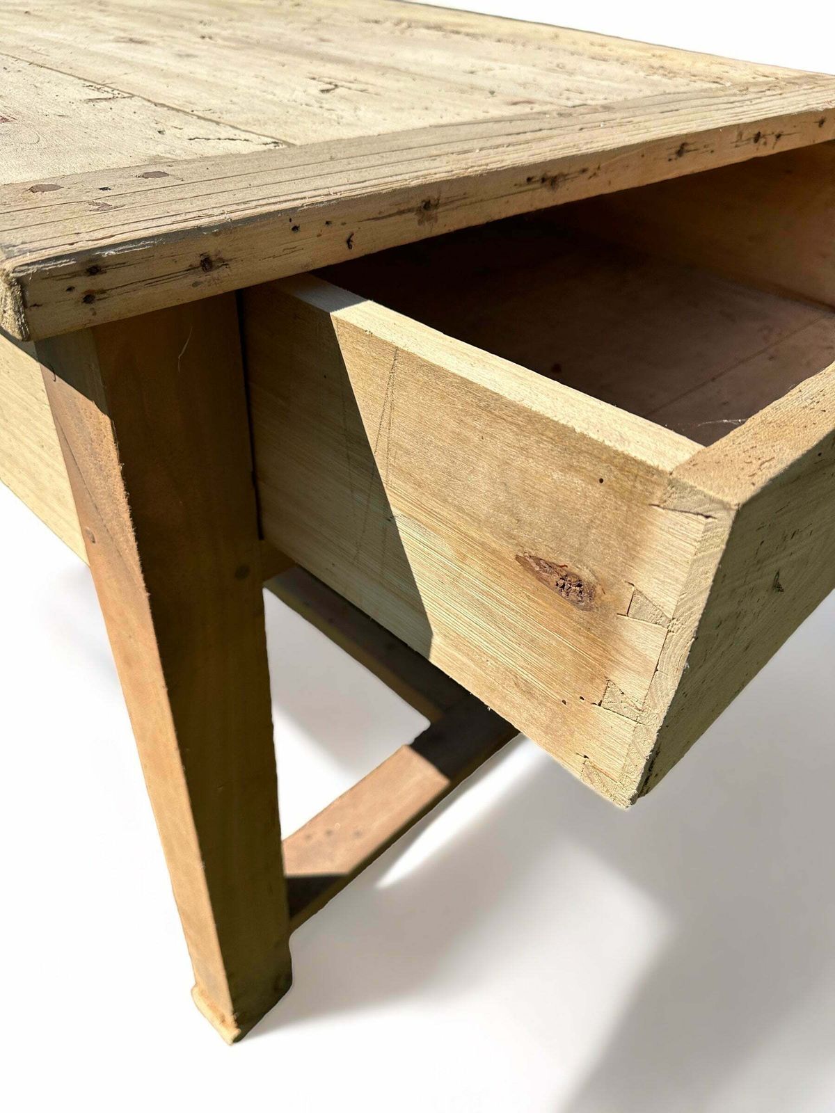Antique French Provincial Farmhouse Elm Preparation Table Kitchen Island/Console Circa 1850 photo for sale