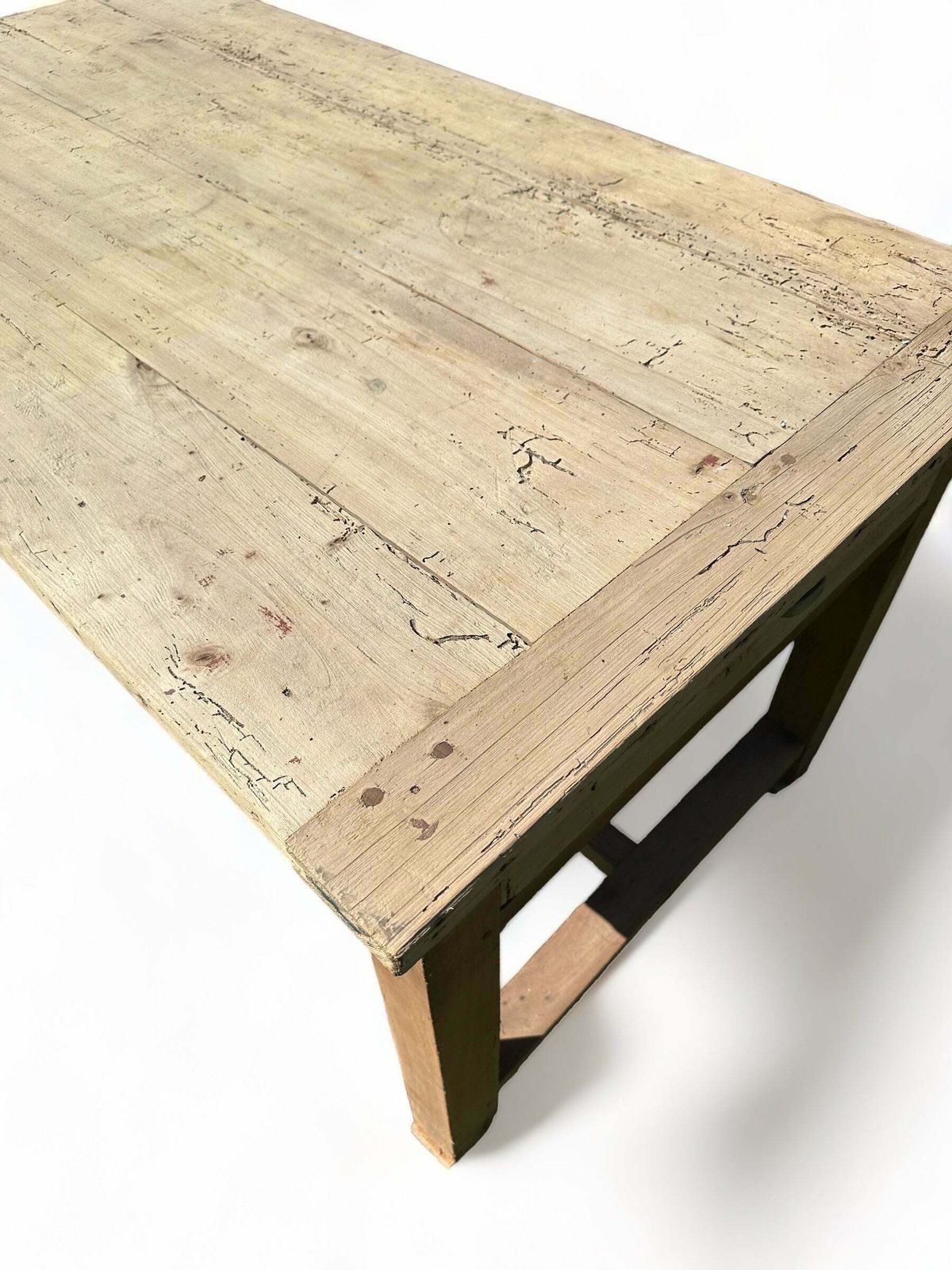 Antique French Provincial Farmhouse Elm Preparation Table Kitchen Island/Console Circa 1850 photo vintage