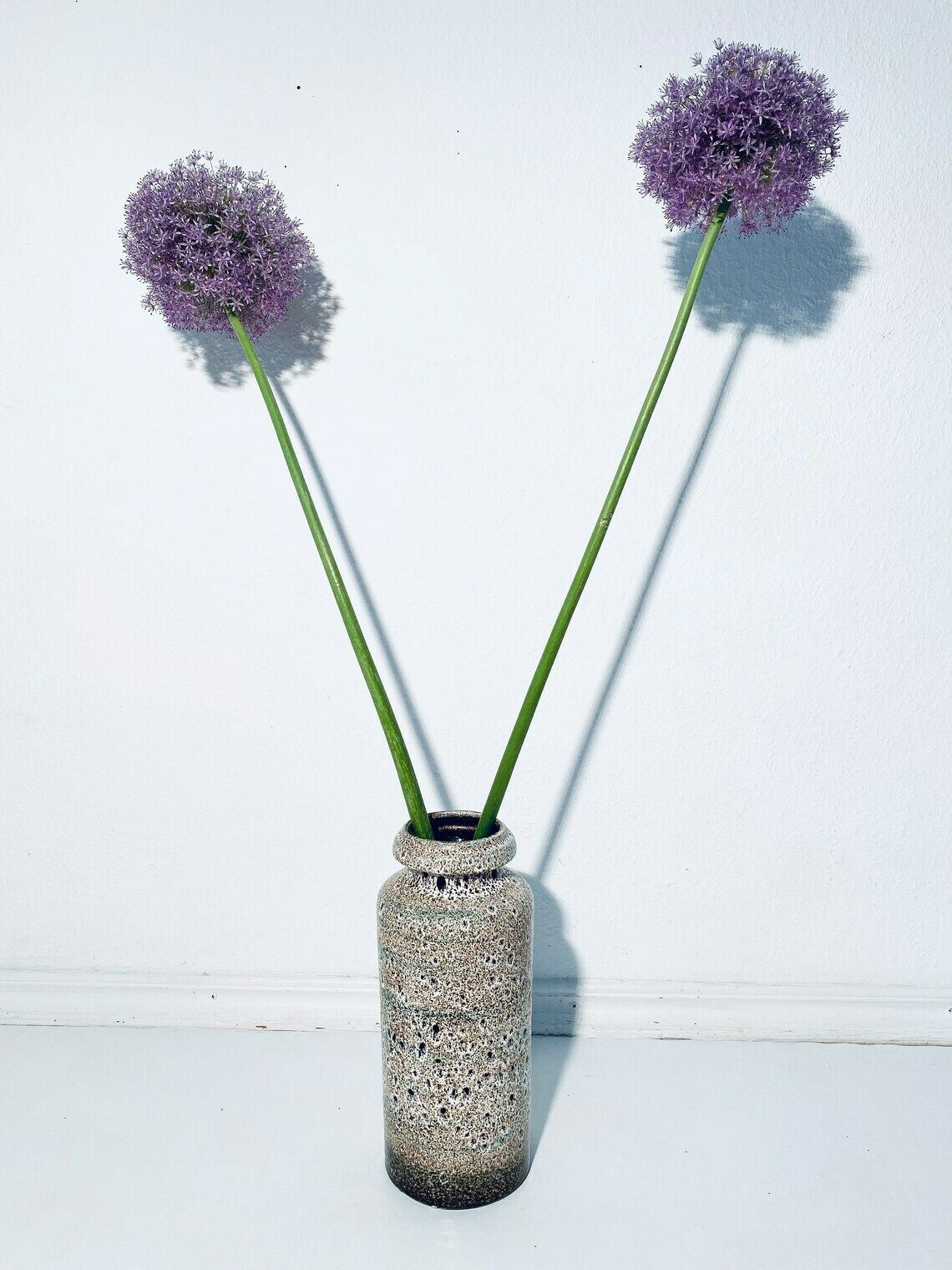 Scheurich Fat Lava West Germany Gray Brown Ceramic Vase 517 30  Vintage Mid Century 1960s photo for sale