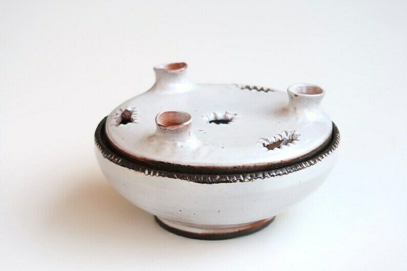 French White Ceramic Ikebana Vase By Jeanne And Norbert Pierlot photo furniture