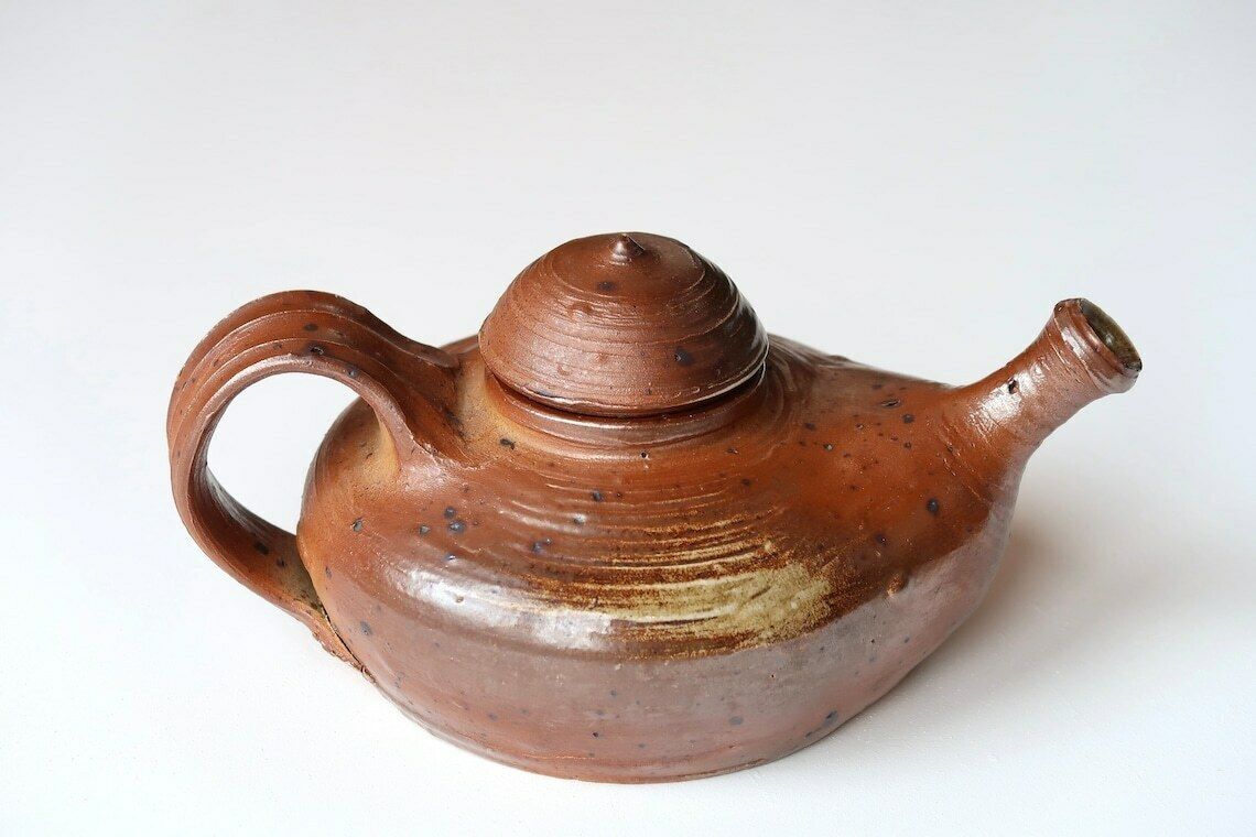 French Stoneware Teapot By Didier Cossin, 1960s / Wabi Sabi Rustic Country Boho Chic Folk Cottage Ceramic France photo furniture