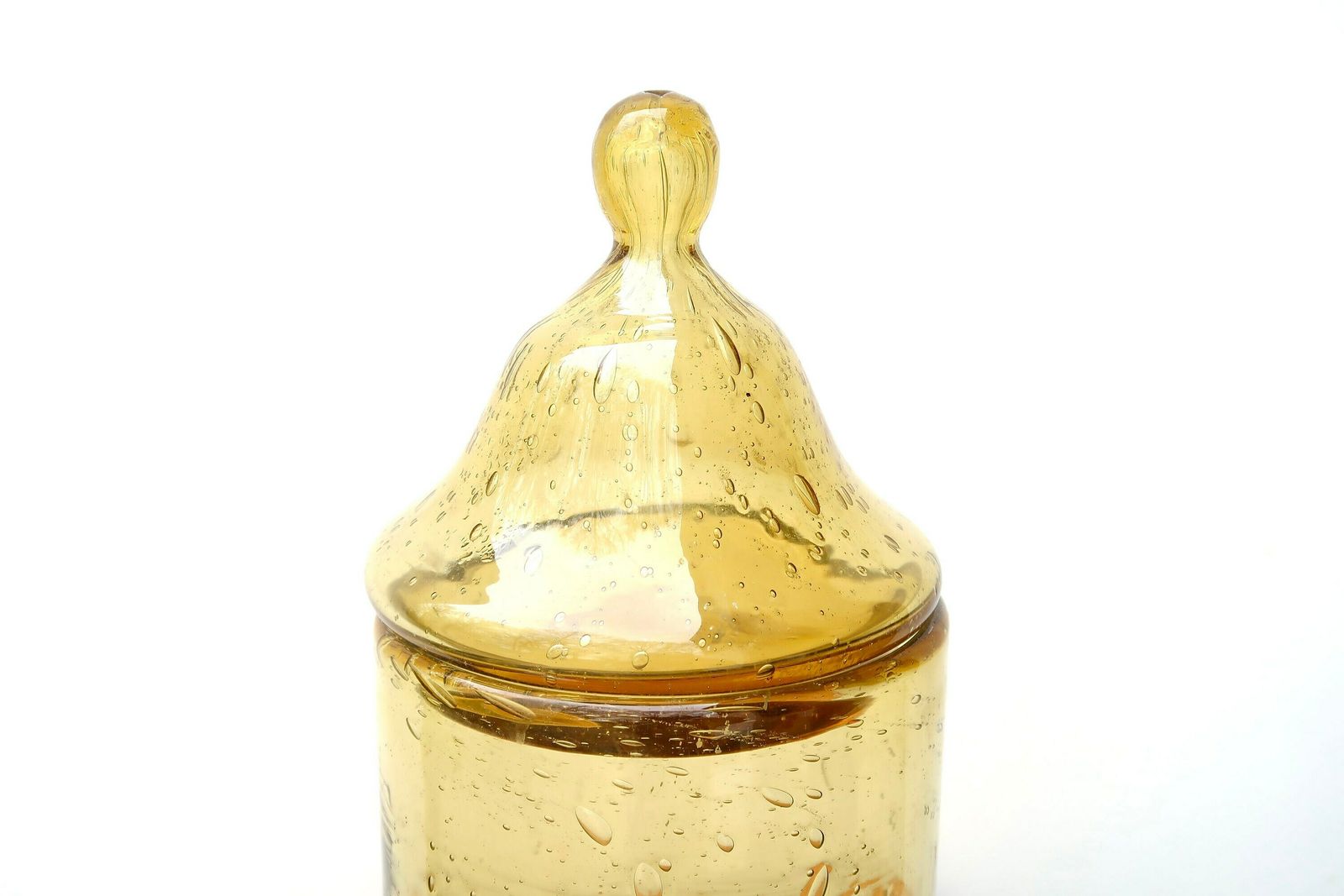 Grand bocal en verre ambré de Biot, France, années 1970, Candy Box, Costa Riviera photo for sale