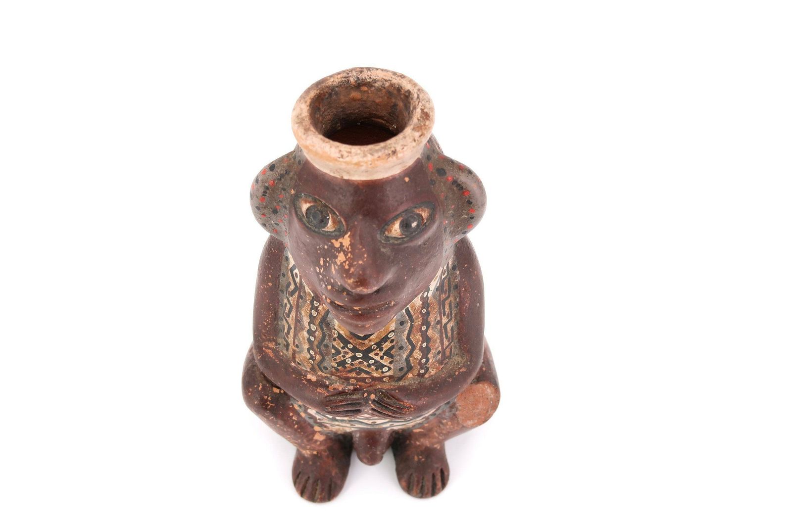 Peruaanse antropomorfe terracotta vaas, jaren 1970 / Sculptuur, Boho Chic, Primitieve Volkskunst, Tribale Kunst photo furniture