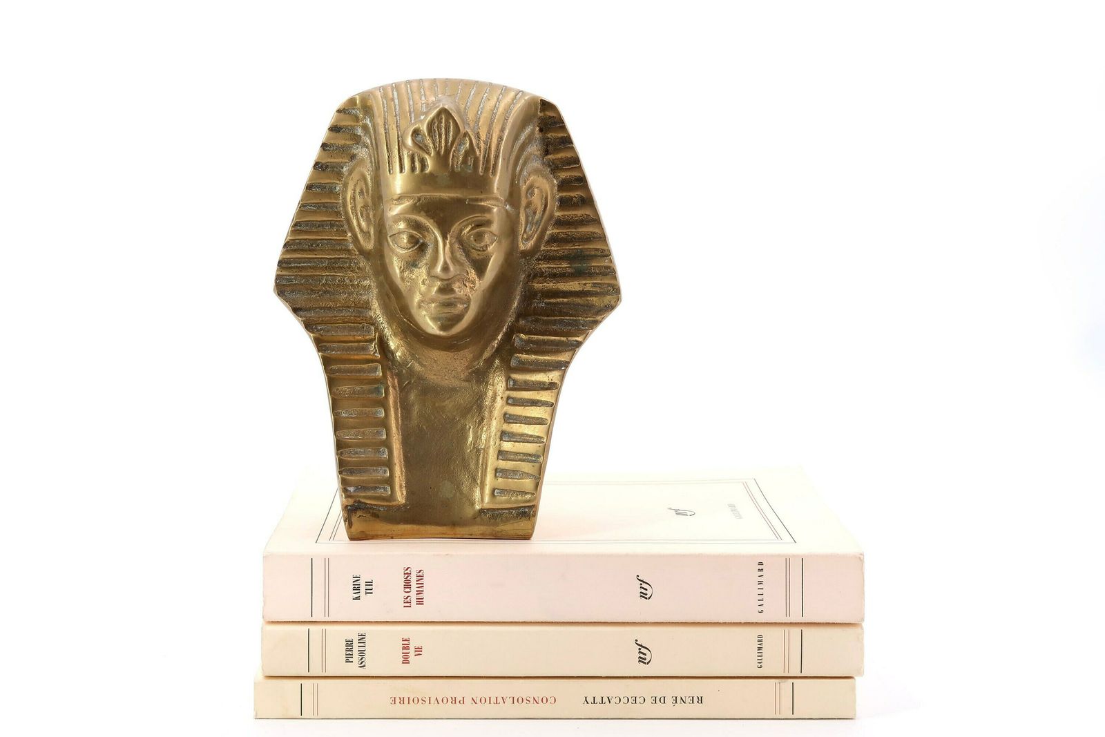 Messing Faraobuste Of Presse Papier, Jaren 1970 / Geluksbrenger, Talisman, Egypte, Egyptisch Object
