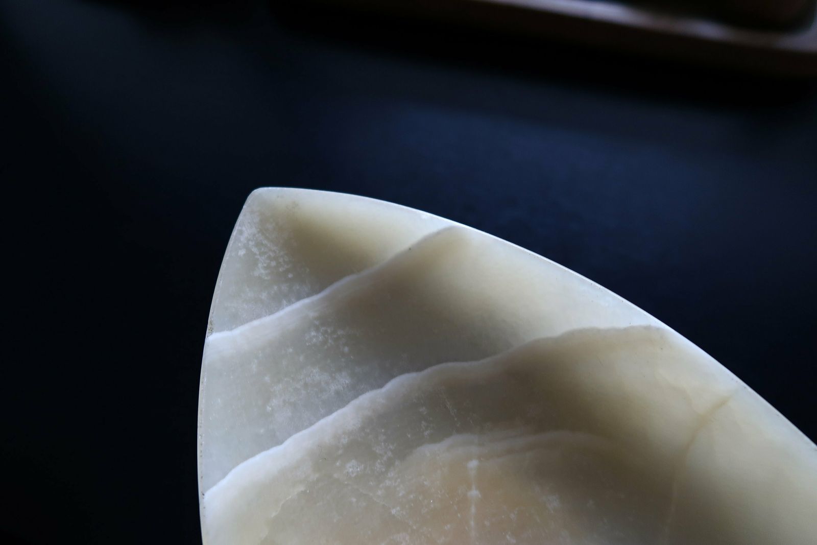 Large Alabaster Ring Dish, Carved Stone, 1970s / Jewelry Display, Bathroom, Pale, Sculpture, Boho Chic Bohemian Folk photo vinterior